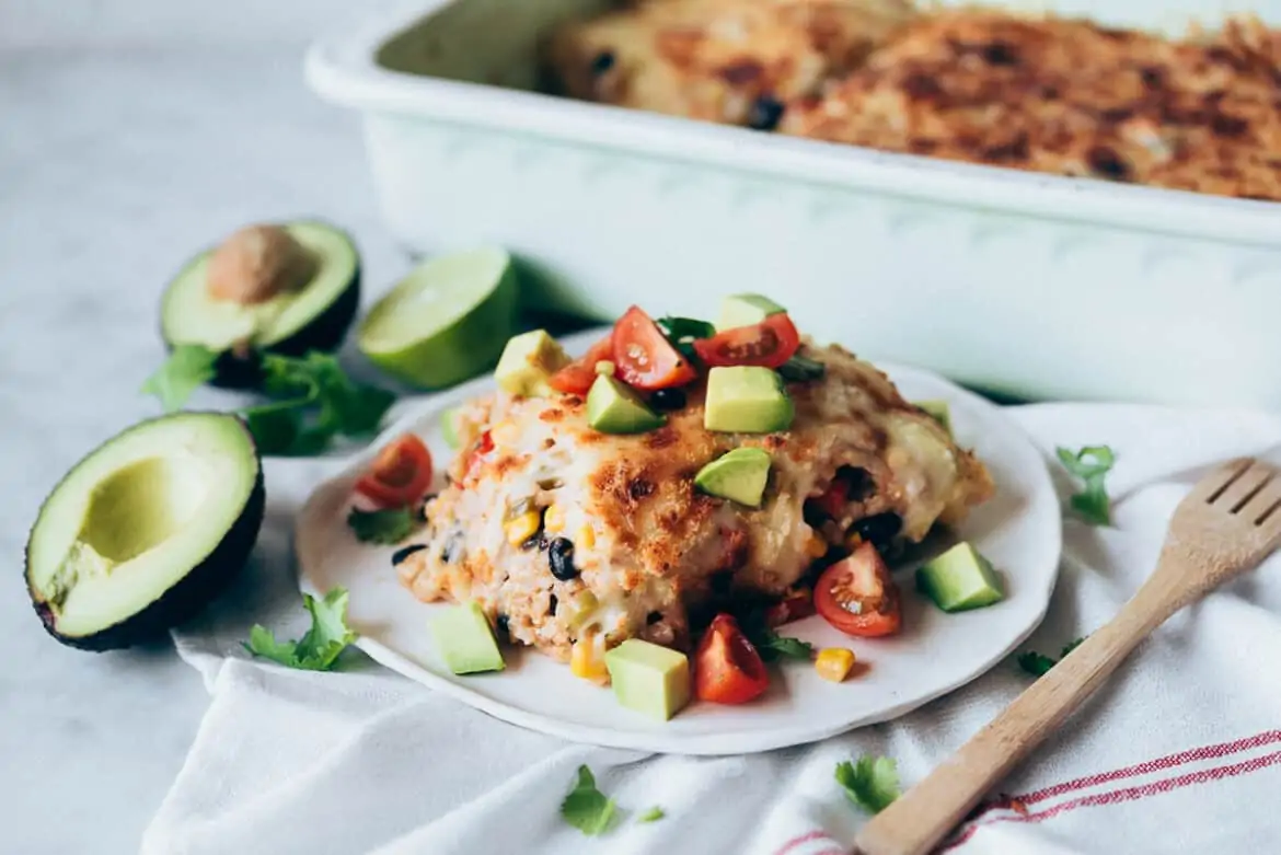 Arroz gratinado estilo mexicano