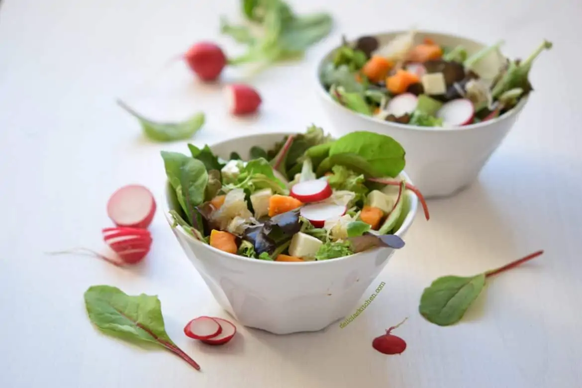 Ensalada de rabanitos con boniato y chucrut