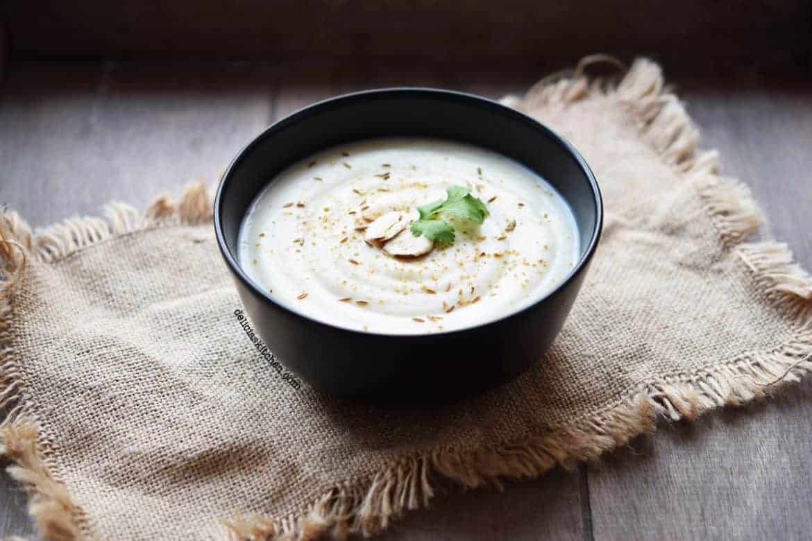 Crema De Coliflor Vegana Con Almendras | Delicias Kitchen