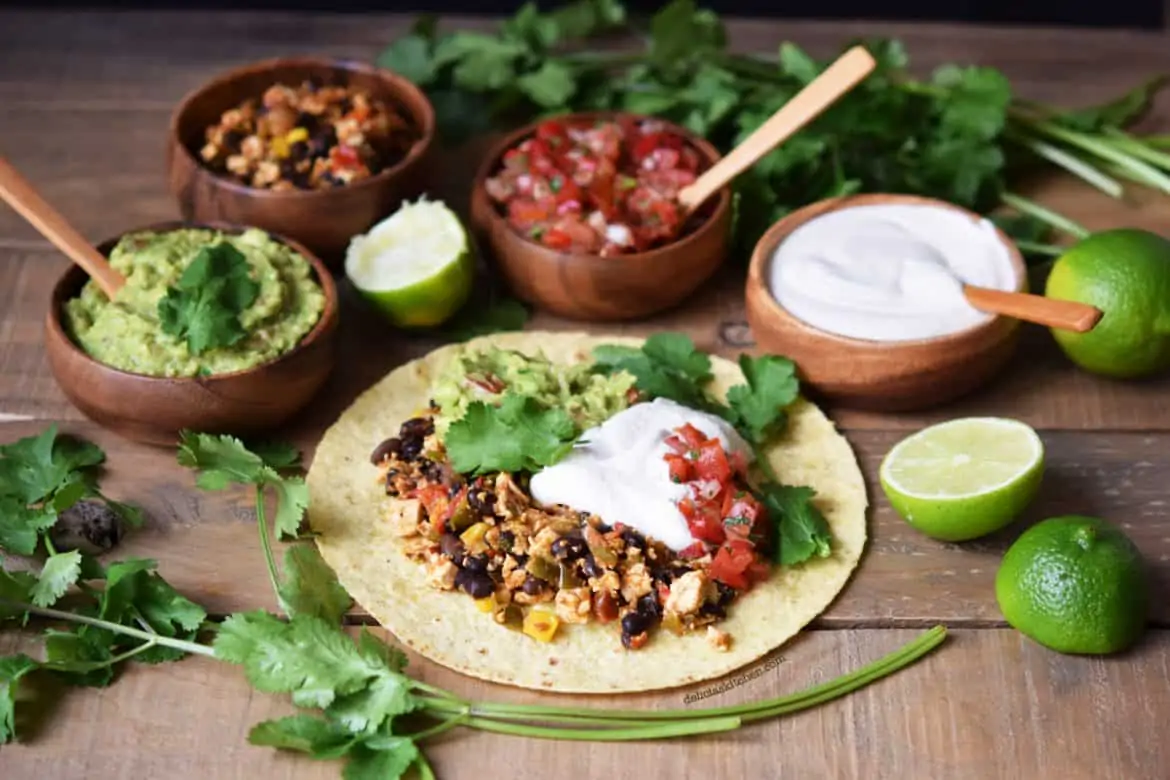 Fajitas vegetarianas de tofu