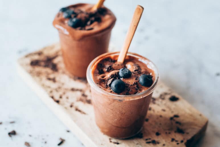 Helado de banana casero con cacao y maca 2