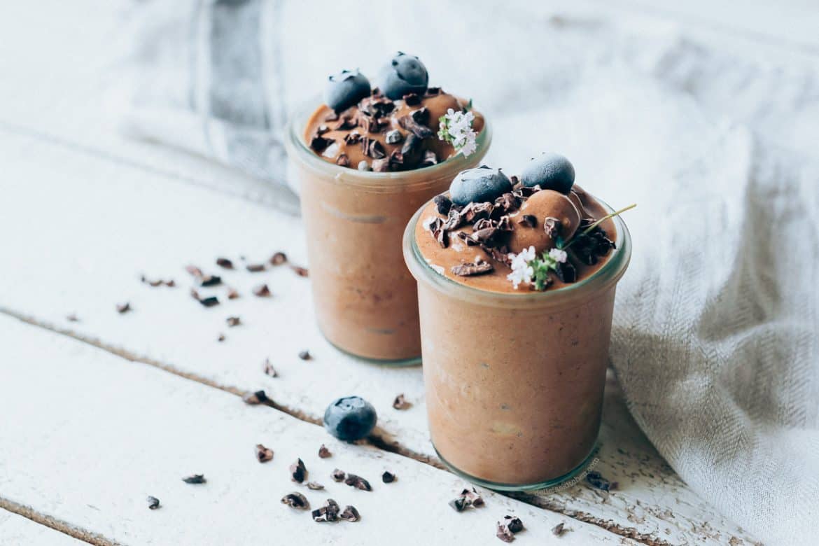 Helado de banana casero con cacao y maca