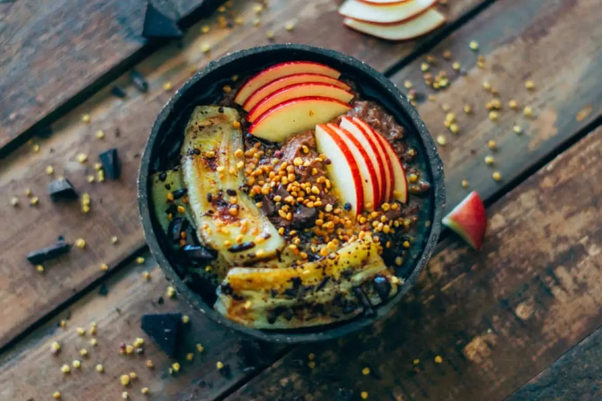 Porridge de reishi con cacao y canela