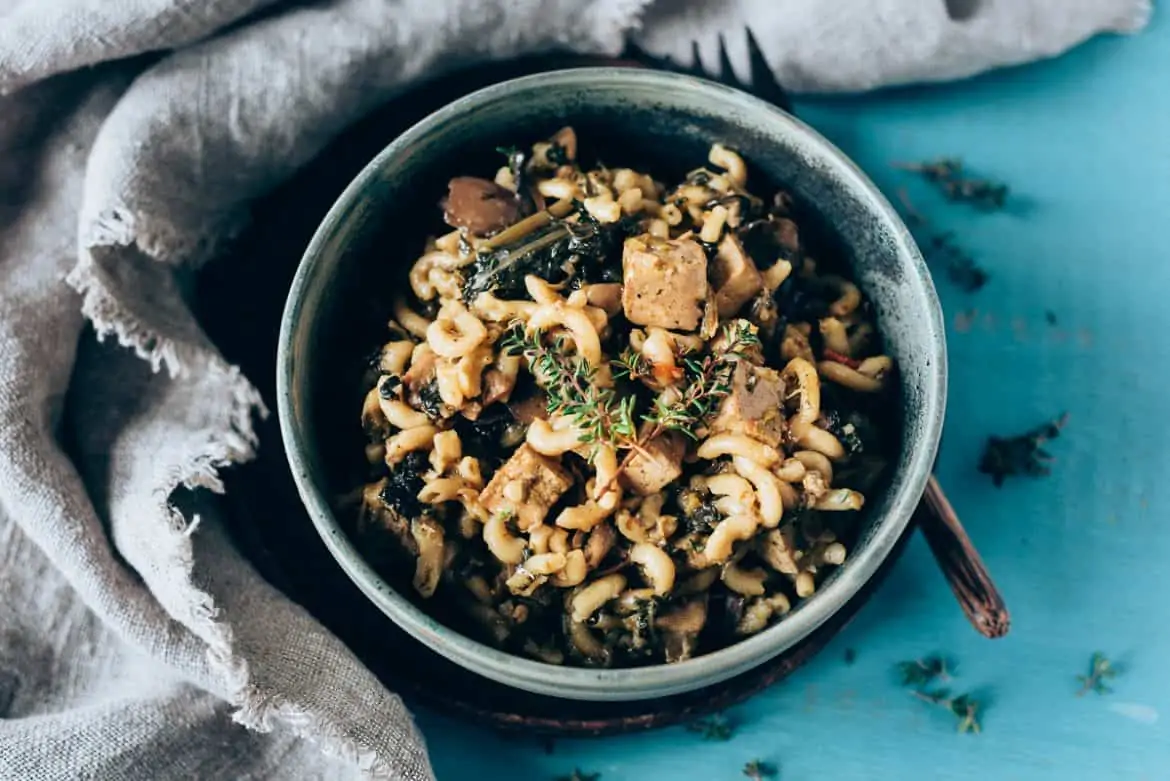 Fideos con Acelgas y tofu