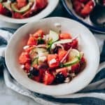 Ensalada de sandía con pepino y queso feta