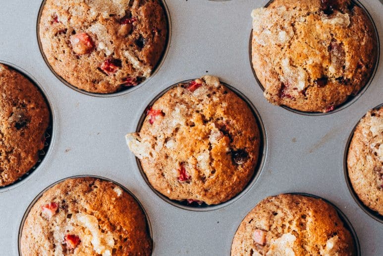 Muffins de fresa veganos 5