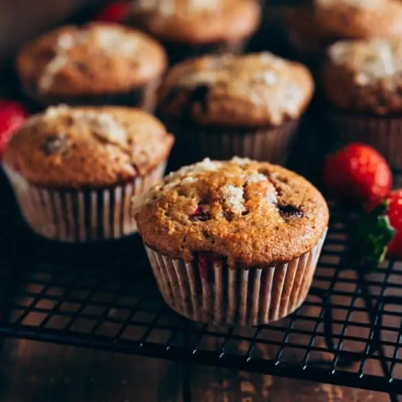 Muffins de fresa veganos