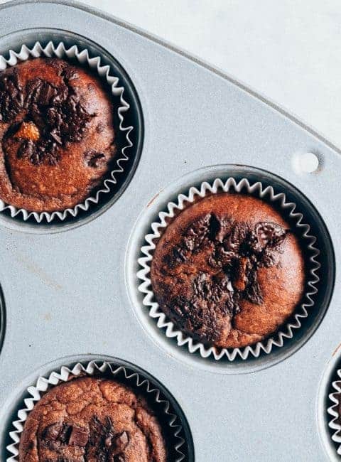 Muffins sin gluten de chocolate y alubias rojas