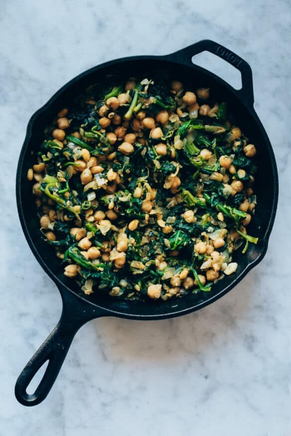 Como hacer garbanzos con espinacas