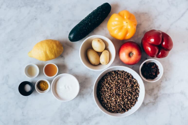 Ingredientes ensalada de lentejas