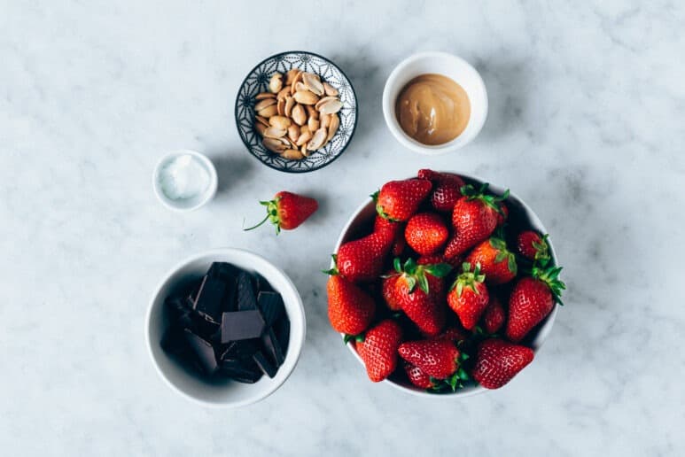 Ingredientes fresas con chocolate