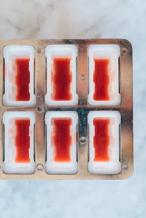 Mezcla en los moldes para polos Mezcla en los moldes para polos