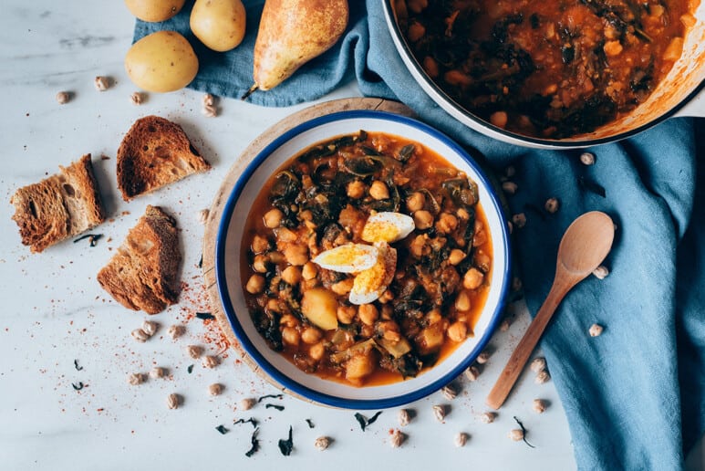 Receta de potaje de garbanzos saludable