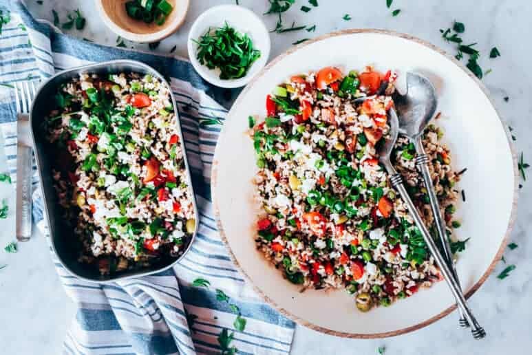 Ensalada de arroz con verduras