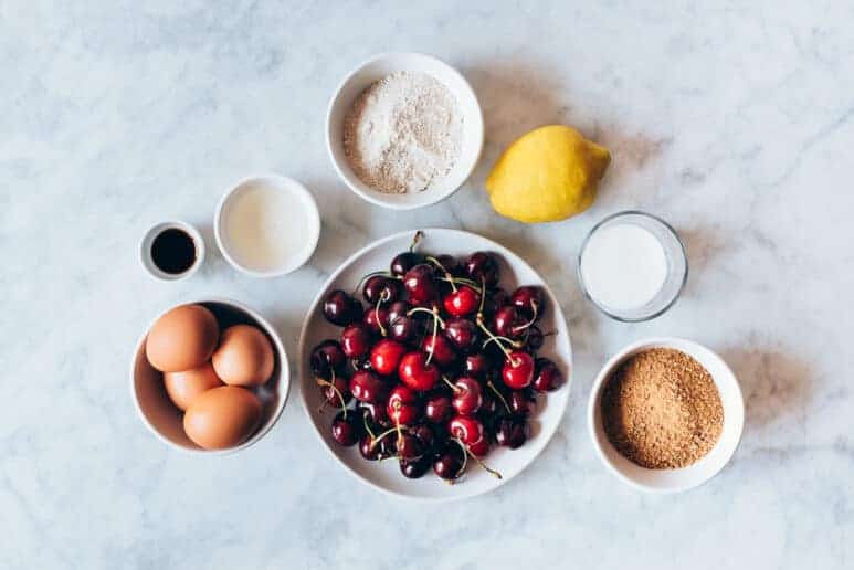 Ingredientes clafoutis de cerezas