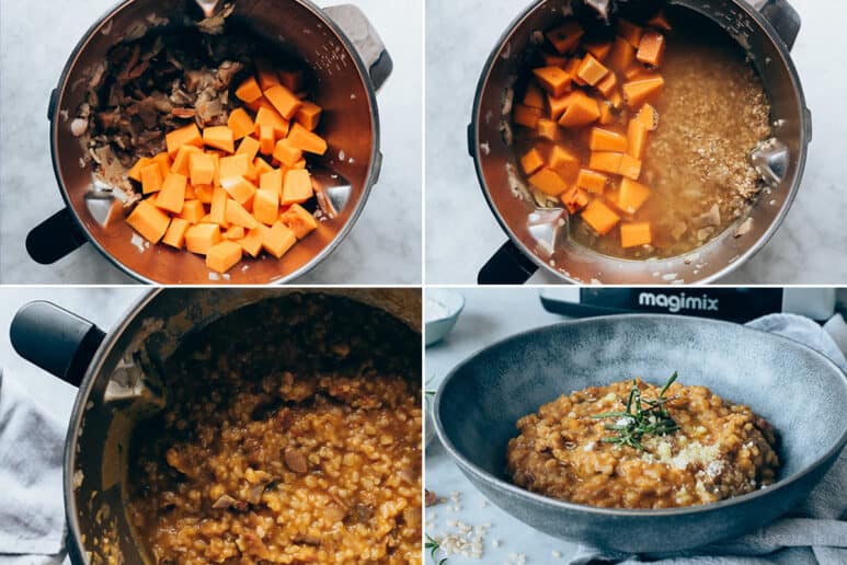 Cómo hacer risotto de calabaza vegetal