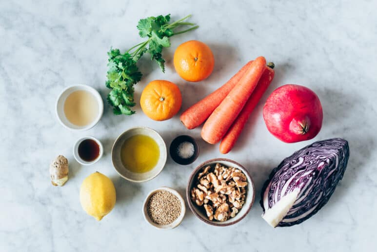 Ingredientes ensalada de lombarda cruda