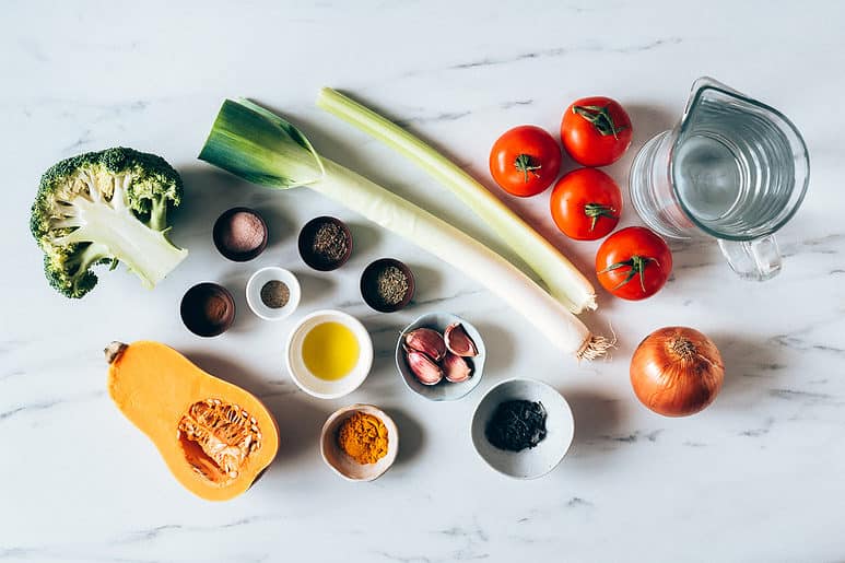 Ingredientes sopa de verduras saludable