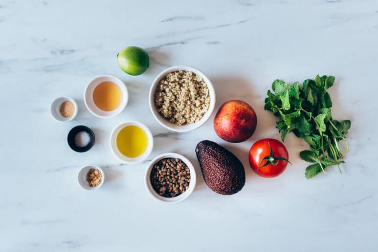 Ingredientes timbal de quinoa