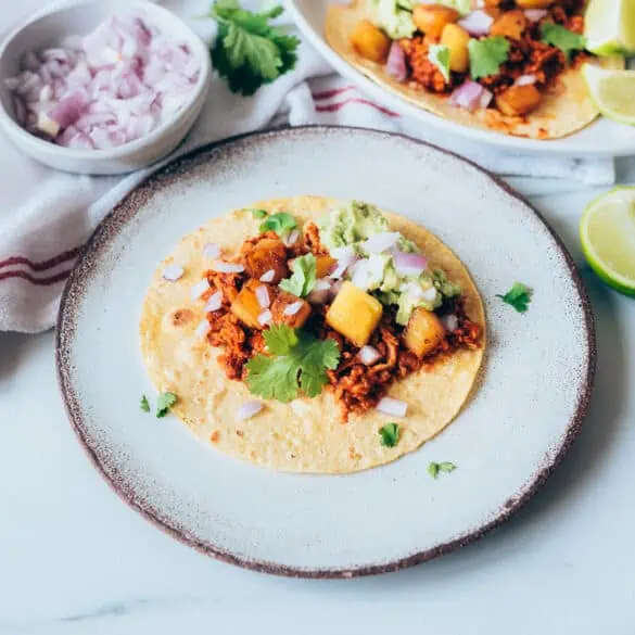 Tacos al pastor veganos receta fácil