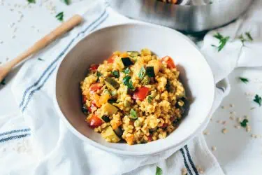 Arroz con verduras receta vegana